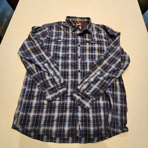 The North Face men's polyester long sleeved button down shirt. Size L